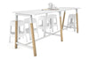 Quadro A Legs Large Counter Table - Wood Legs Cross Beam [2800L x 700W] - Thumbnail 1 