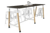 Quadro A Legs Large Counter Table - Wood Legs Cross Beam [2800L x 700W] - Thumbnail 10 