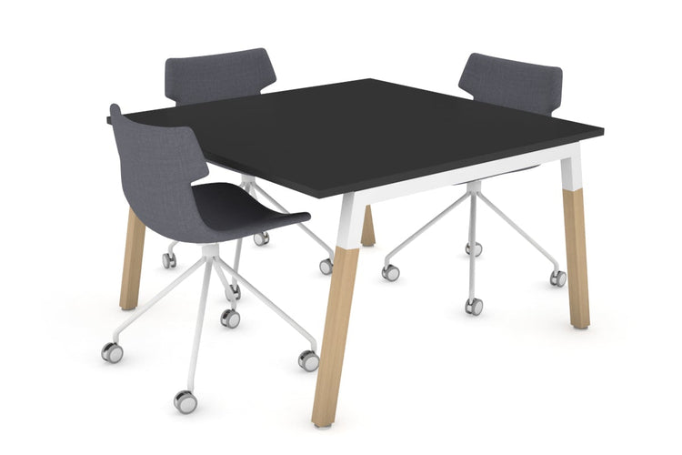 Quadro A Legs Modern Boardroom Table - Wood Leg Cross Beam [1200L x 1200W] Jasonl white leg black 