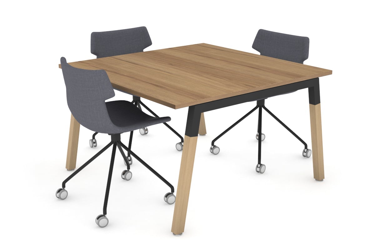Quadro A Legs Modern Boardroom Table - Wood Leg Cross Beam [1200L x 1200W] Jasonl black leg salvage oak 