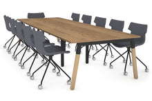  - Quadro A Leg Modern Boardroom Table - Wood Leg Cross Beam [3600L x 1200W] - 1