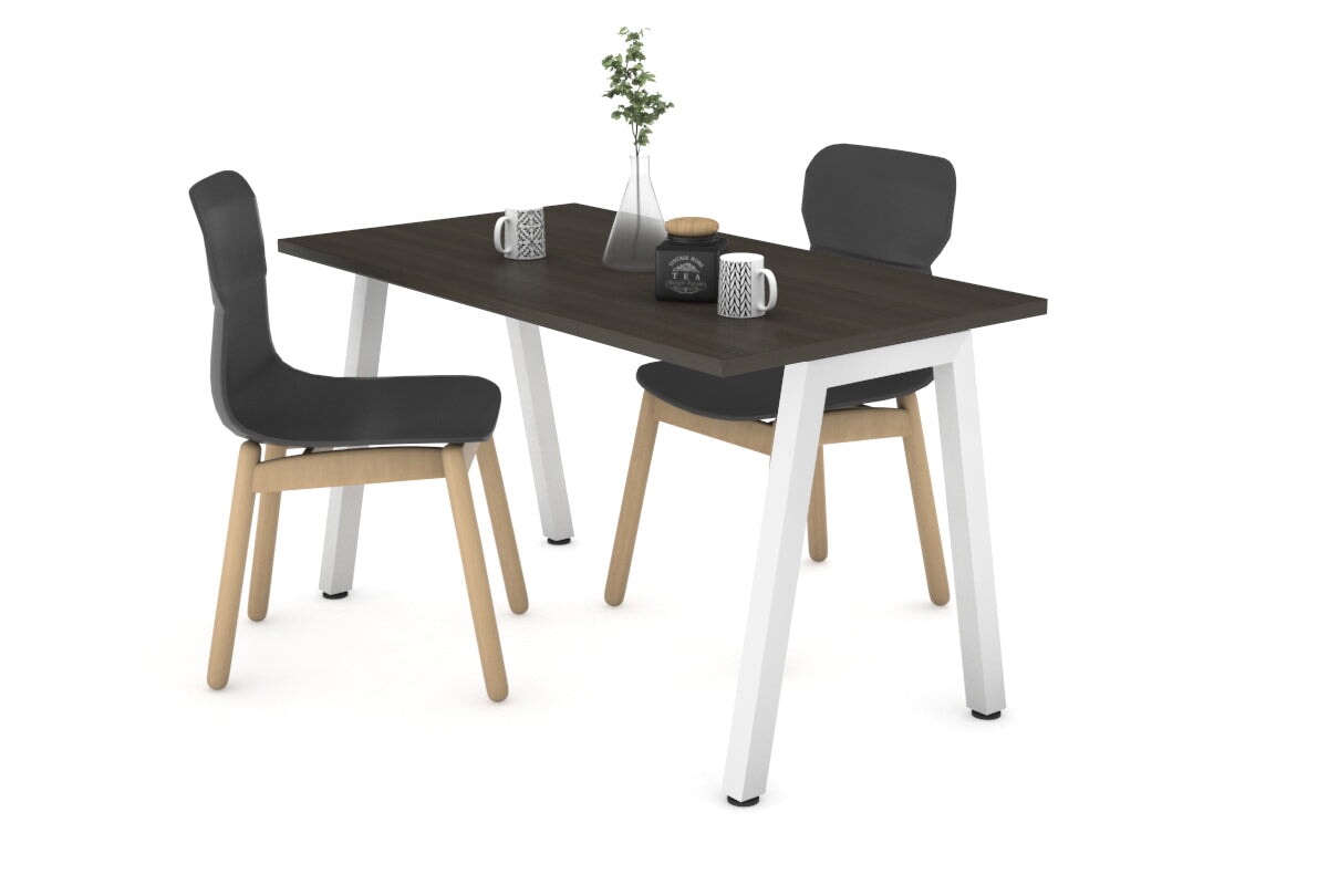 Quadro A Legs Table [1000L x 600W] Jasonl white leg dark oak 