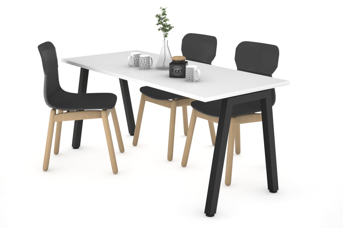 Quadro A Legs Table [1400L x 700W] Jasonl black leg white 
