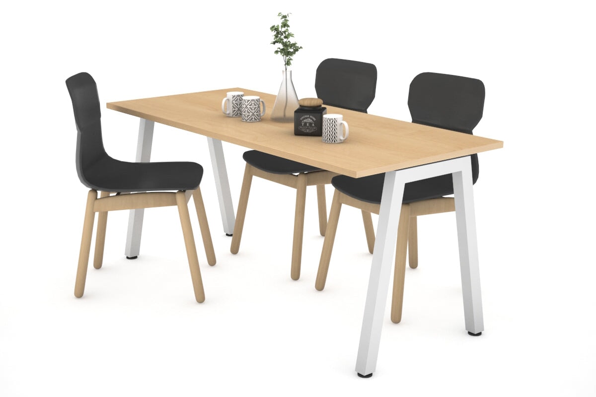 Quadro A Legs Table [1400L x 700W] Jasonl white leg maple 