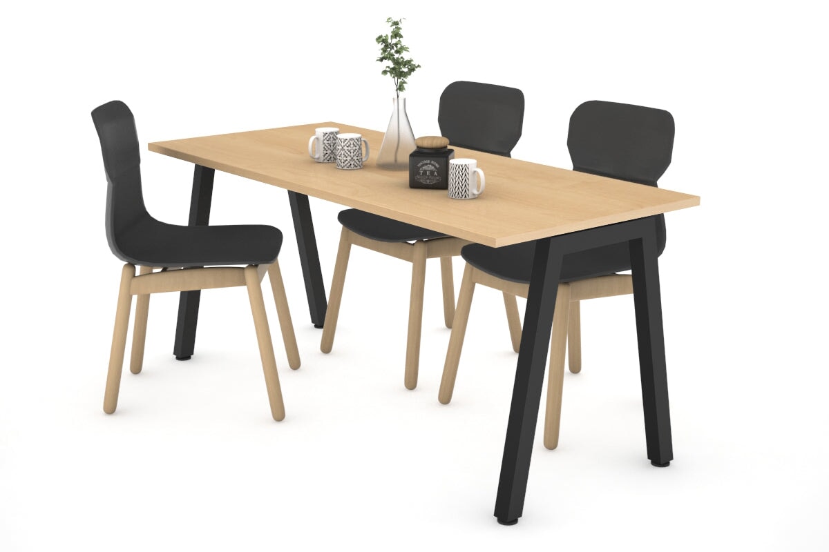 Quadro A Legs Table [1400L x 700W]-black leg maple 