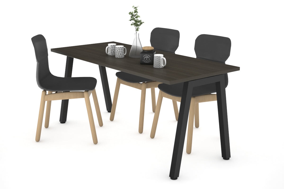 Quadro A Legs Table [1400L x 700W] Jasonl black leg dark oak 