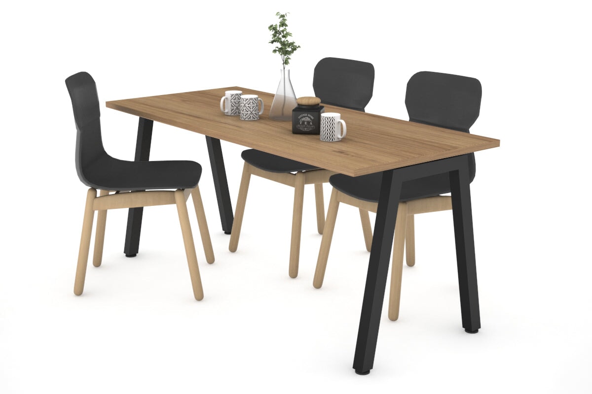 Quadro A Legs Table [1400L x 700W] Jasonl black leg salvage oak 