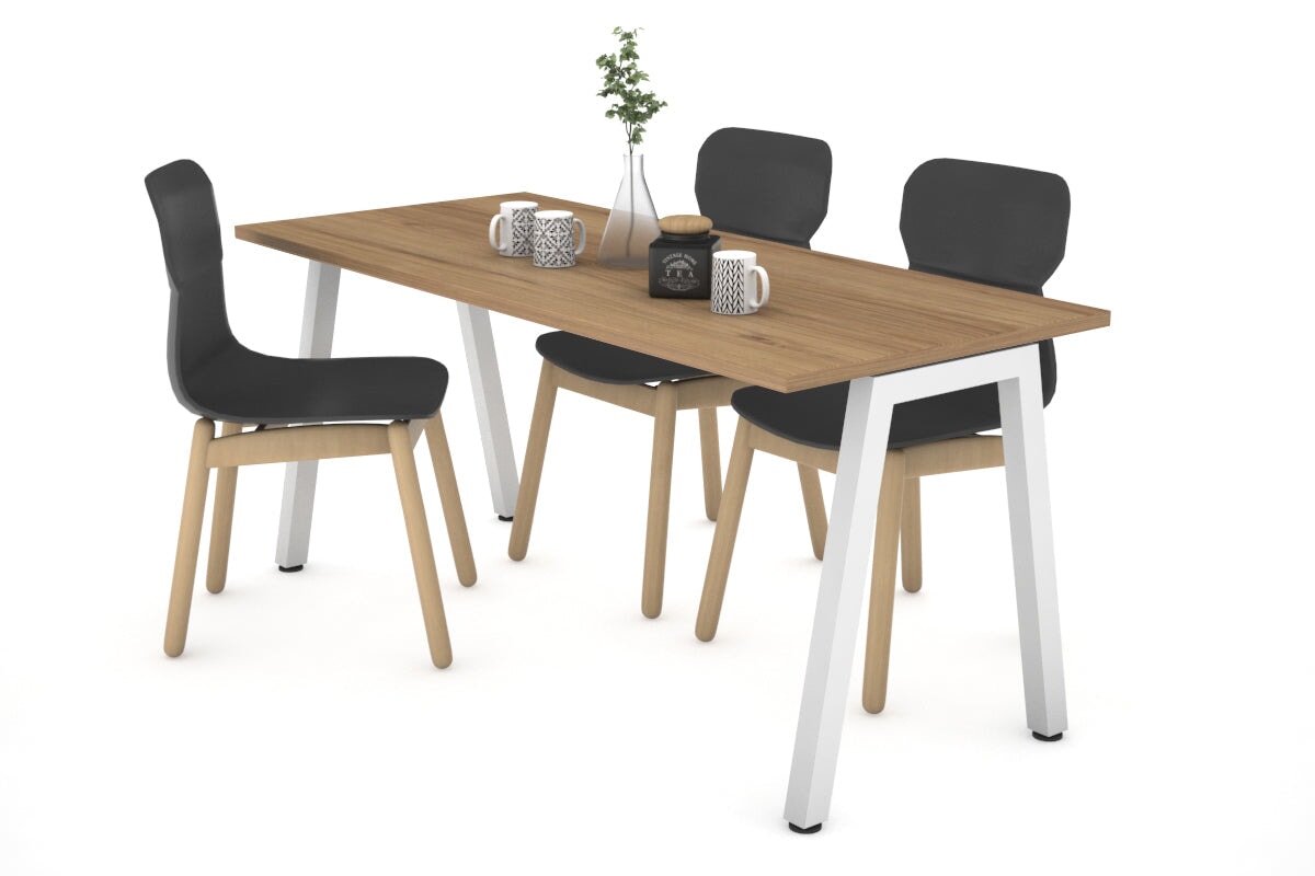 Quadro A Legs Table [1400L x 700W] Jasonl white leg salvage oak 