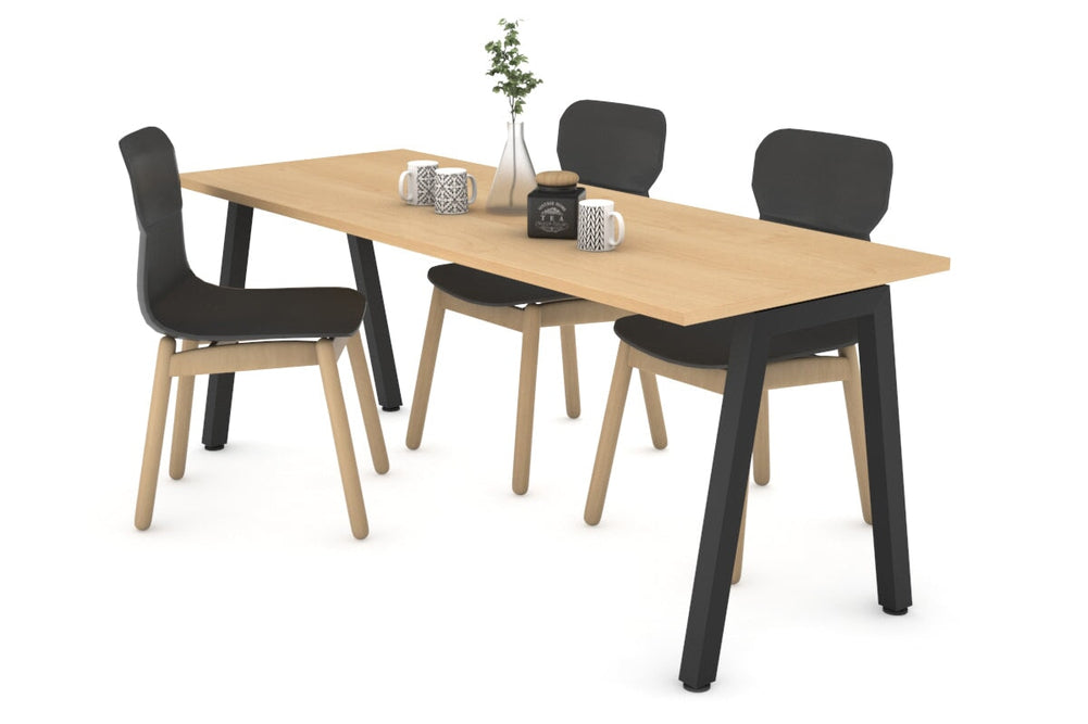 Quadro A Legs Table [1600L x 700W]-black leg maple 