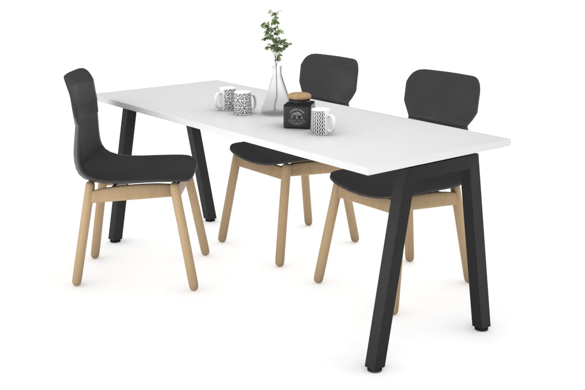 Quadro A Legs Table [1600L x 700W] Jasonl black leg white 