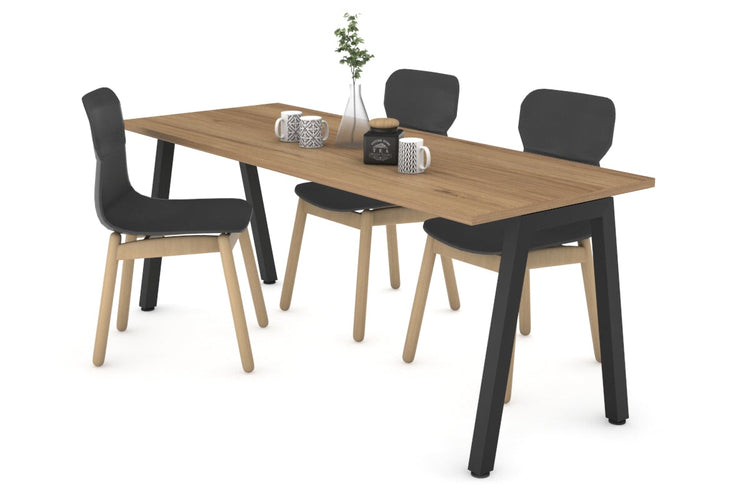 Quadro A Legs Table [1600L x 700W] Jasonl black leg salvage oak 
