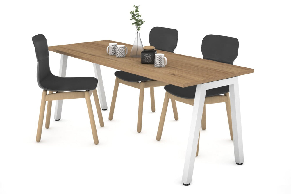 Quadro A Legs Table [1600L x 700W]-white leg salvage oak 