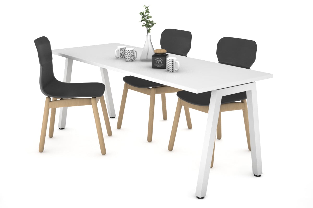 Quadro A Legs Table [1600L x 700W] Jasonl white leg white 