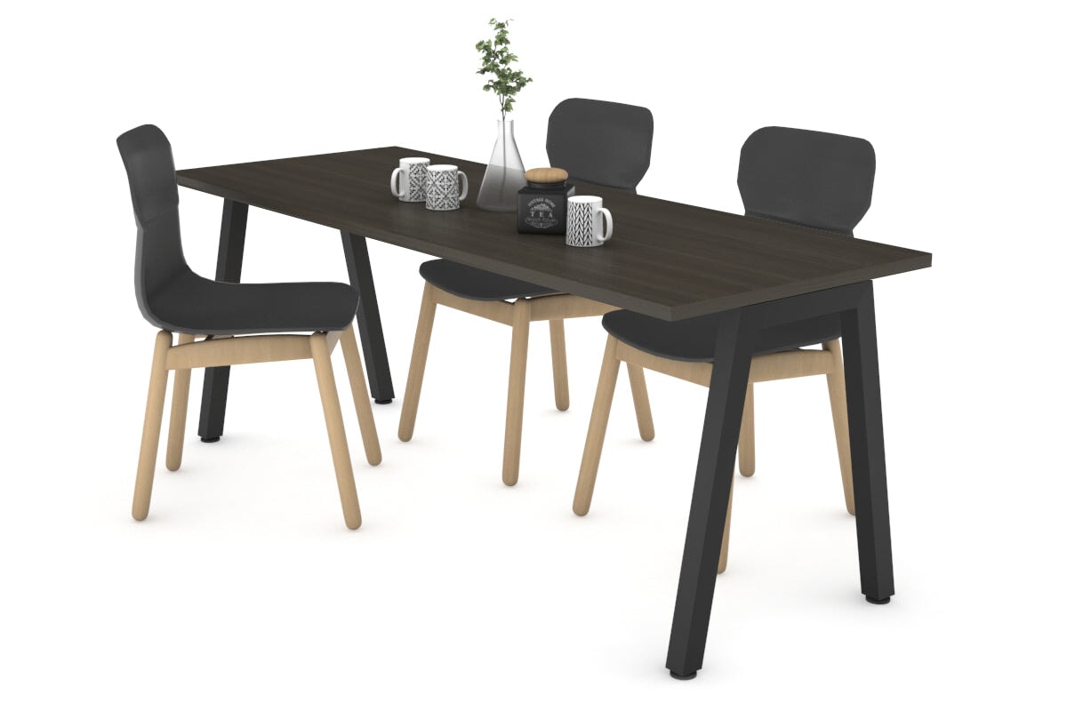 Quadro A Legs Table [1600L x 700W] Jasonl black leg dark oak 