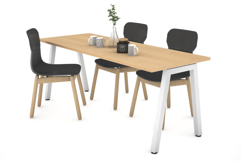 Quadro A Legs Table [1600L x 700W]-white leg maple 