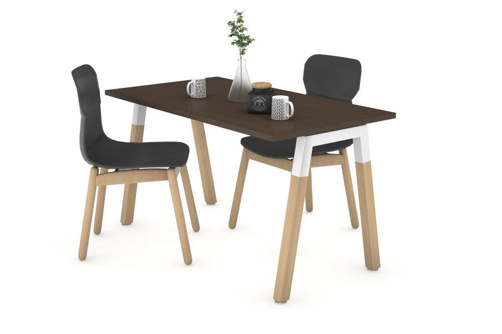 Quadro A Legs Table - Wood Legs Cross Beam [1000L x 600W]-white leg wenge 