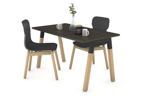 Quadro A Legs Table - Wood Leg Cross Beam [1000L x 600W] Jasonl black leg dark oak 