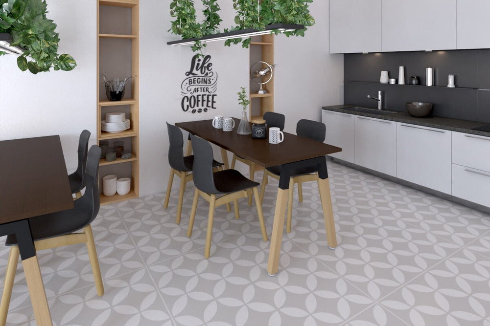 Quadro A Legs Table - Wood Legs Cross Beam [1000L x 600W]-white leg dark oak 