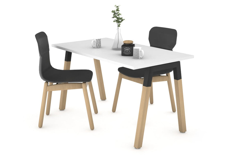 Quadro A Legs Table - Wood Legs Cross Beam [1000L x 600W]-black leg white 