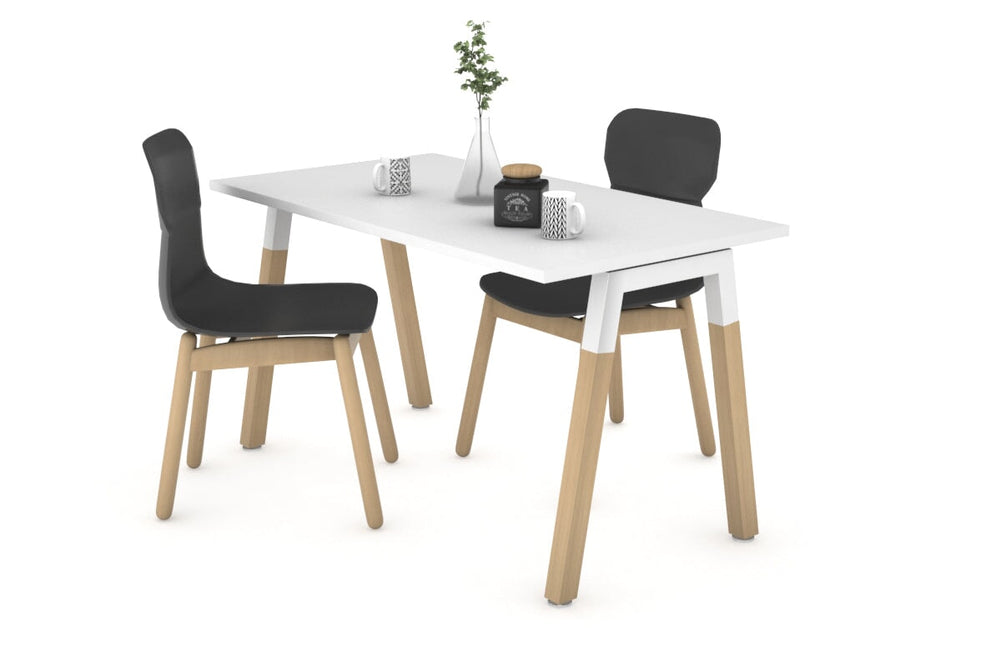 Quadro A Legs Table - Wood Legs Cross Beam [1000L x 600W]-white leg white 