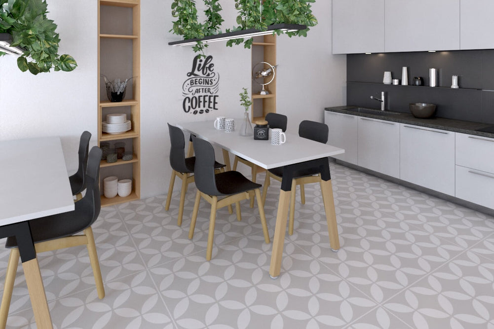 Quadro A Legs Table - Wood Legs Cross Beam [1200L x 700W]-white leg dark oak 