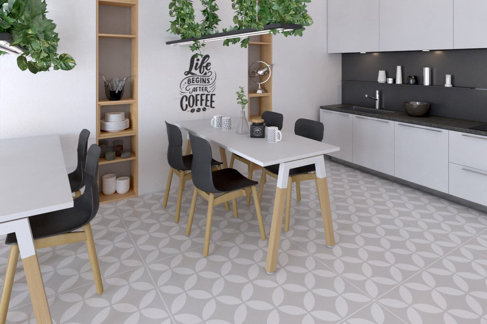 Quadro A Legs Table - Wood Legs Cross Beam [1600L x 800W]-white leg dark oak 