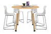 Quadro Counter Wood Legs Round Table [1000 mm] - Thumbnail 5 