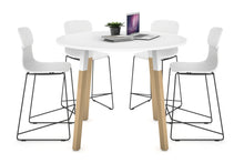  - Quadro Counter Wood Single Leg Round Table [1000 mm] - 1