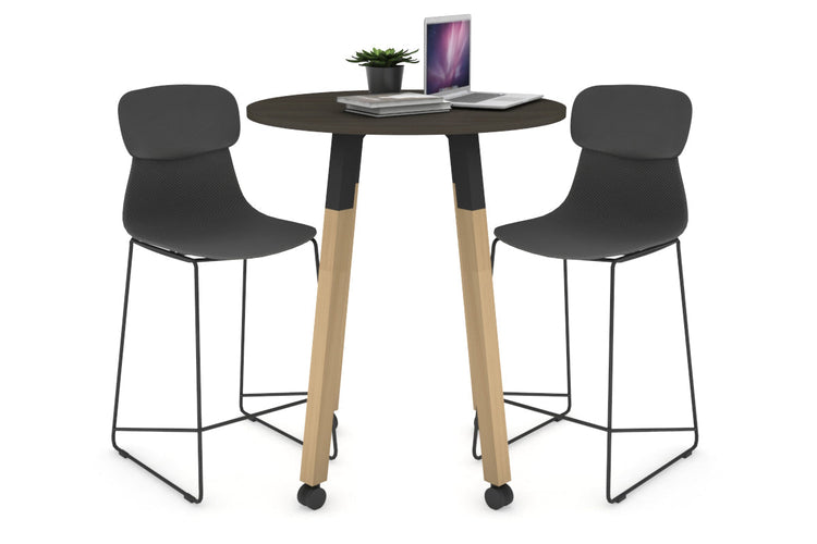 Quadro Counter Wood Single Leg Round Table [700 mm] Jasonl 