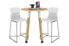 Quadro Counter Wood Legs Round Table [700 mm] - Thumbnail 5 