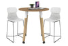 Quadro Counter Wood Legs Round Table [800 mm] - Thumbnail 7 