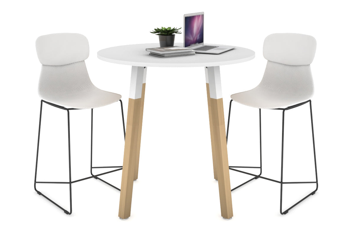 Quadro Counter Wood Single Leg Round Table [800 mm] Jasonl white bracket white none