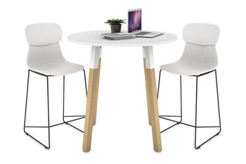  - Quadro Counter Wood Legs Round Table [800 mm] - 1