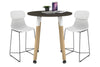 Quadro Counter Wood Legs Round Table [800 mm] - Thumbnail 9 