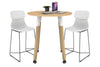 Quadro Counter Wood Legs Round Table [800 mm] - Thumbnail 5 