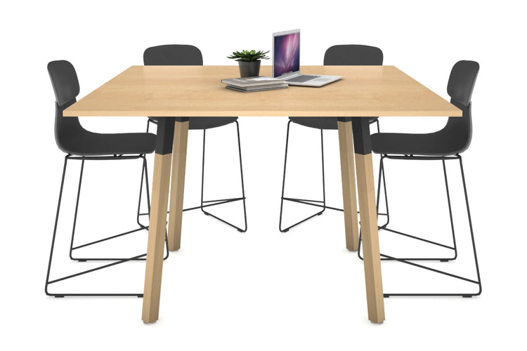 Quadro Counter Wood Single Leg Square Table [1200L x 1200W] Jasonl black bracket maple none