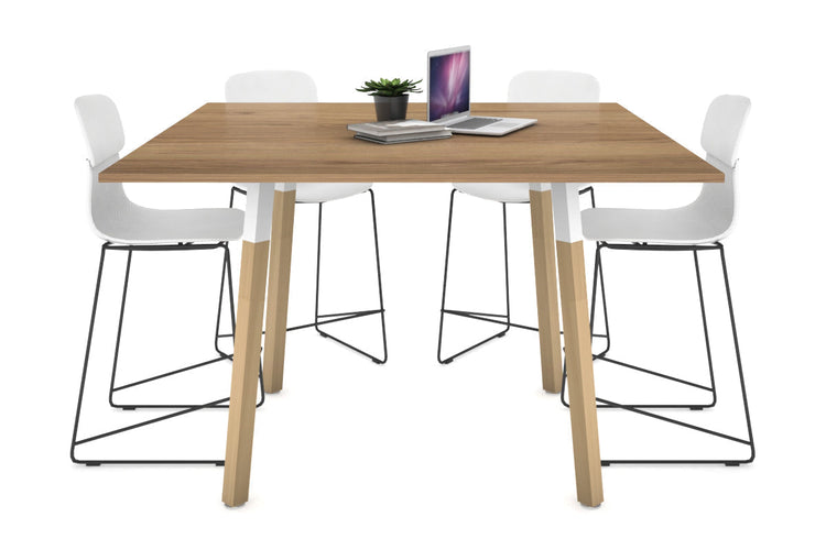 Quadro Counter Wood Single Leg Square Table [1200L x 1200W] Jasonl white bracket salvage oak none