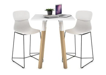 Quadro Counter Wood Single Leg Square Table [600L x 600W] Jasonl white bracket white none