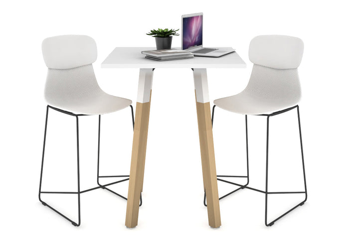 Quadro Counter Wood Single Leg Square Table [600L x 600W] Jasonl white bracket white none