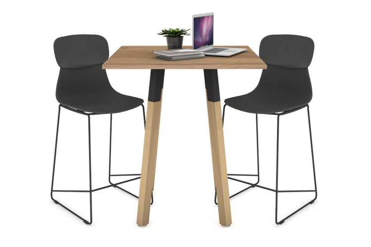 Quadro Counter Wood Single Leg Square Table [700L x 700W] Jasonl black bracket salvage oak none