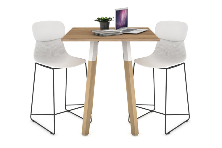 Quadro Counter Wood Single Leg Square Table [700L x 700W] Jasonl white bracket salvage oak none