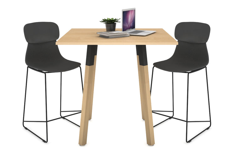 Quadro Counter Wood Single Leg Square Table [800L x 800W] Jasonl black bracket maple none