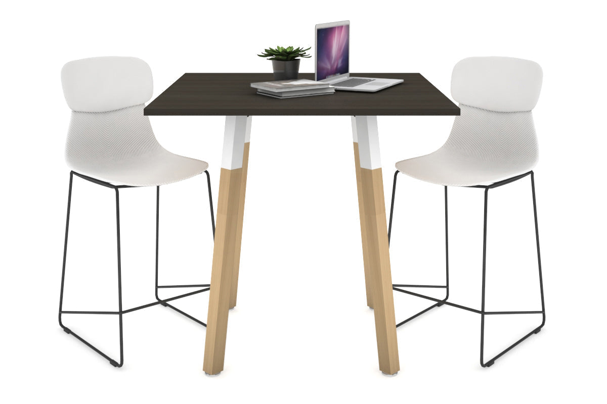 Quadro Counter Wood Single Leg Square Table [800L x 800W] Jasonl white bracket dark oak none