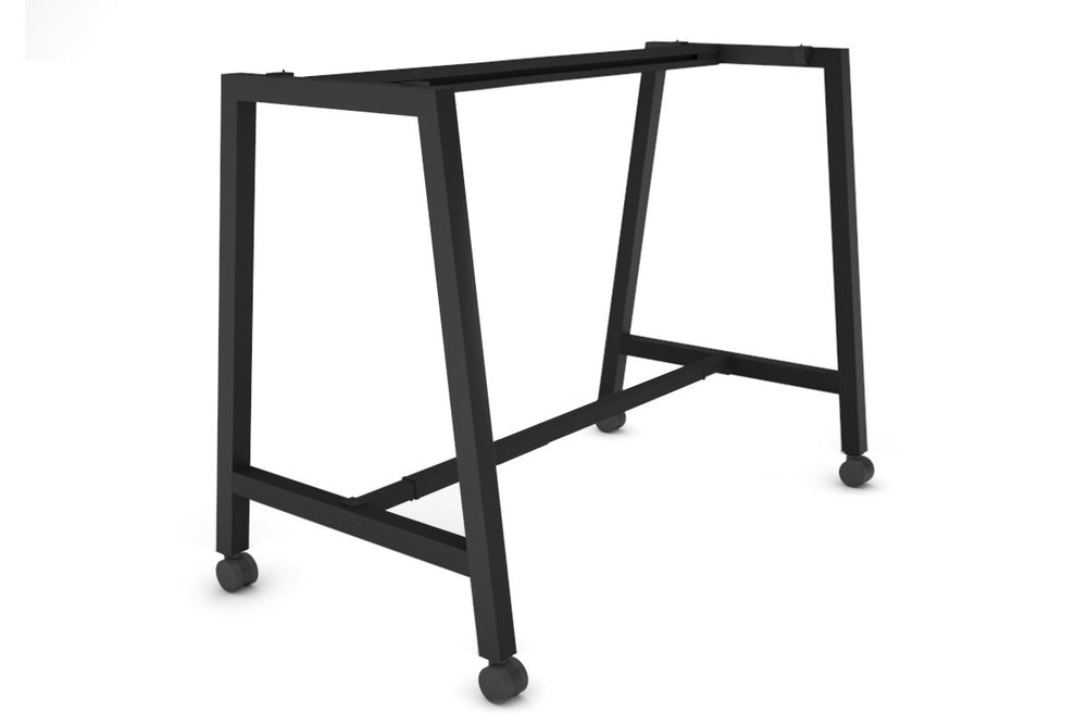Quadro Dry Bar Table Frame A Legs [1200L x 700W]-black wheels 