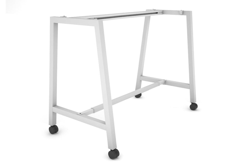 Quadro Dry Bar Table Frame A Legs [1400L x 700W]-white wheels 