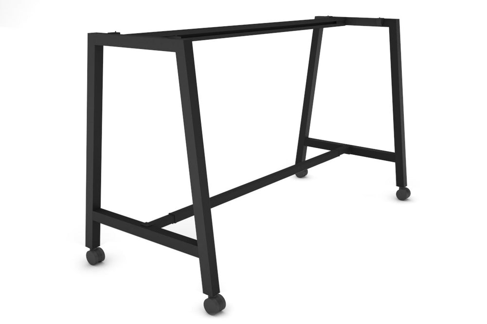 Quadro Dry Bar Table Frame A Legs [2000L x 700W]-black wheels 
