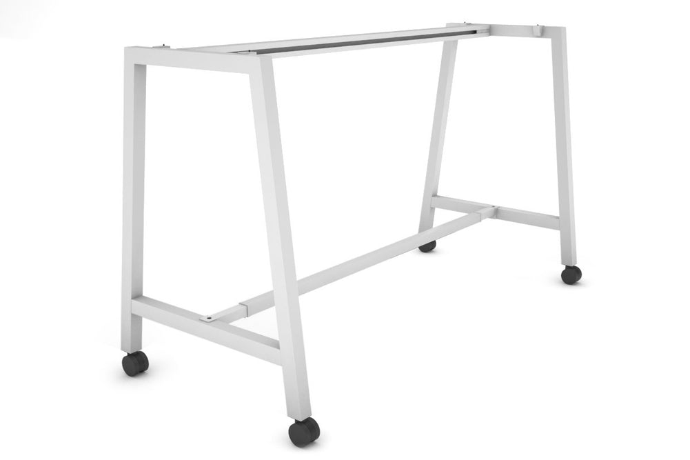 Quadro Dry Bar Table Frame A Legs [2000L x 700W]-white wheels 