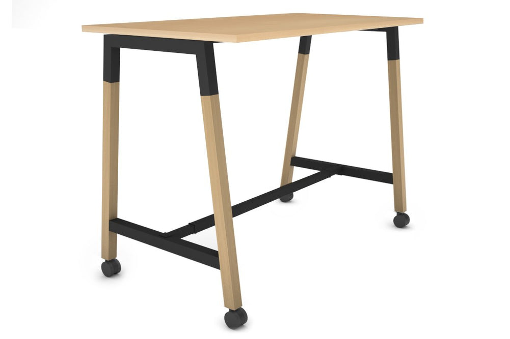 Quadro Dry Bar Table Frame Wood A Legs Cross Beam [1200L x 700W]-black cross beam wheels 