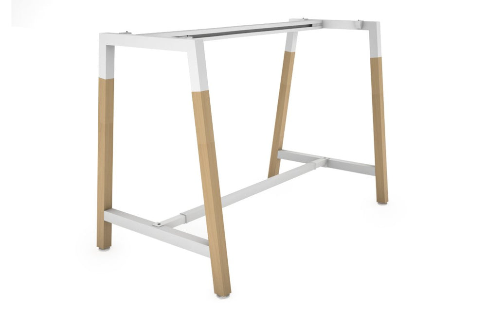 Quadro Dry Bar Table Frame Wood A Legs Cross Beam [1200L x 700W]-white cross beam none 