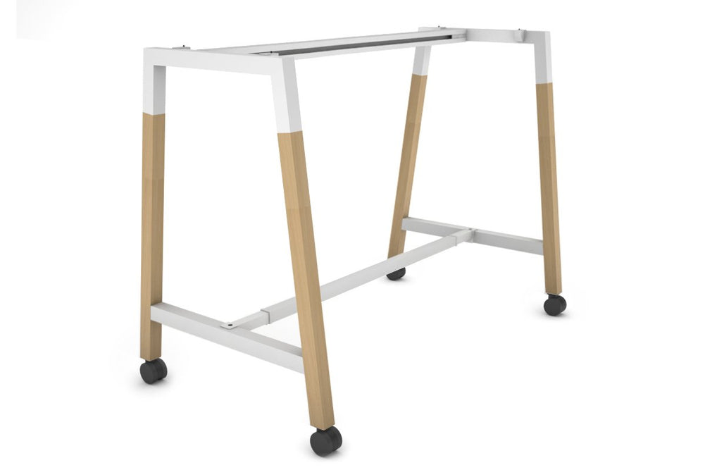 Quadro Dry Bar Table Frame Wood A Legs Cross Beam [1400L x 700W]-white cross beam wheels 